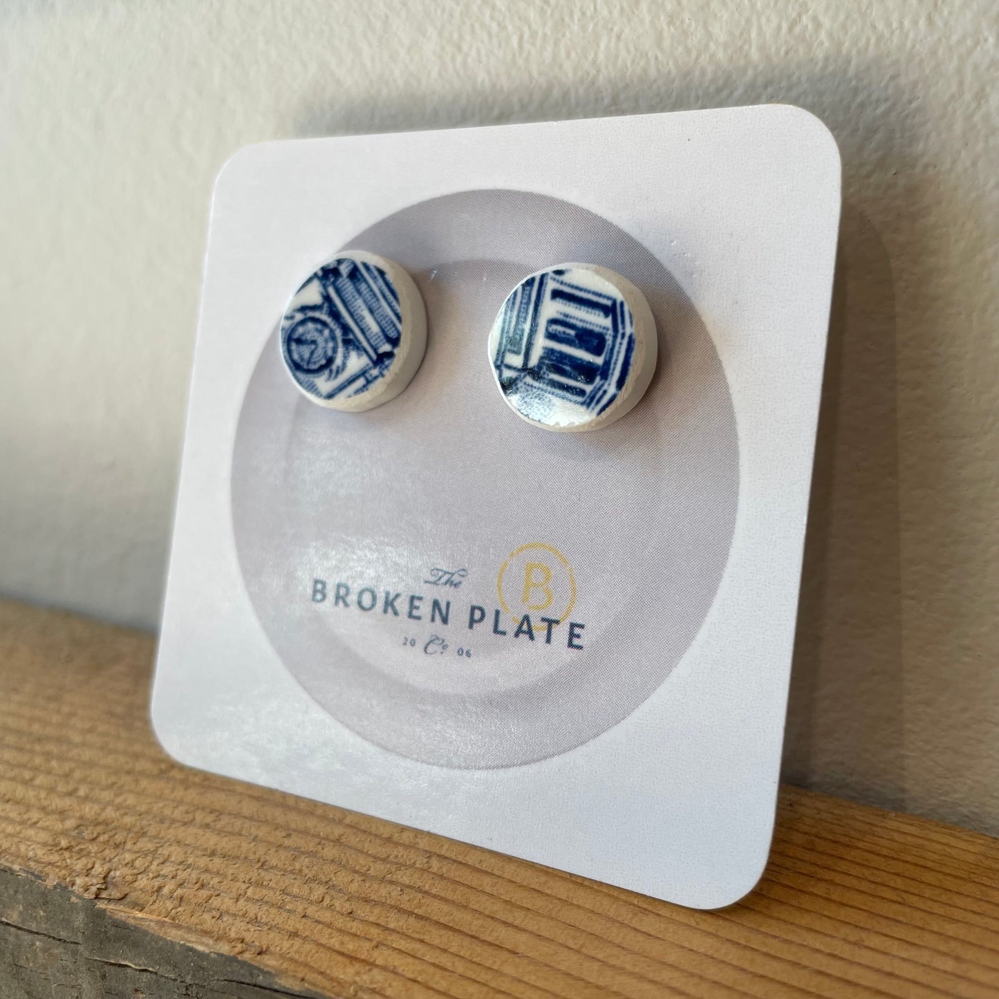 Broken Plate Stud Earring