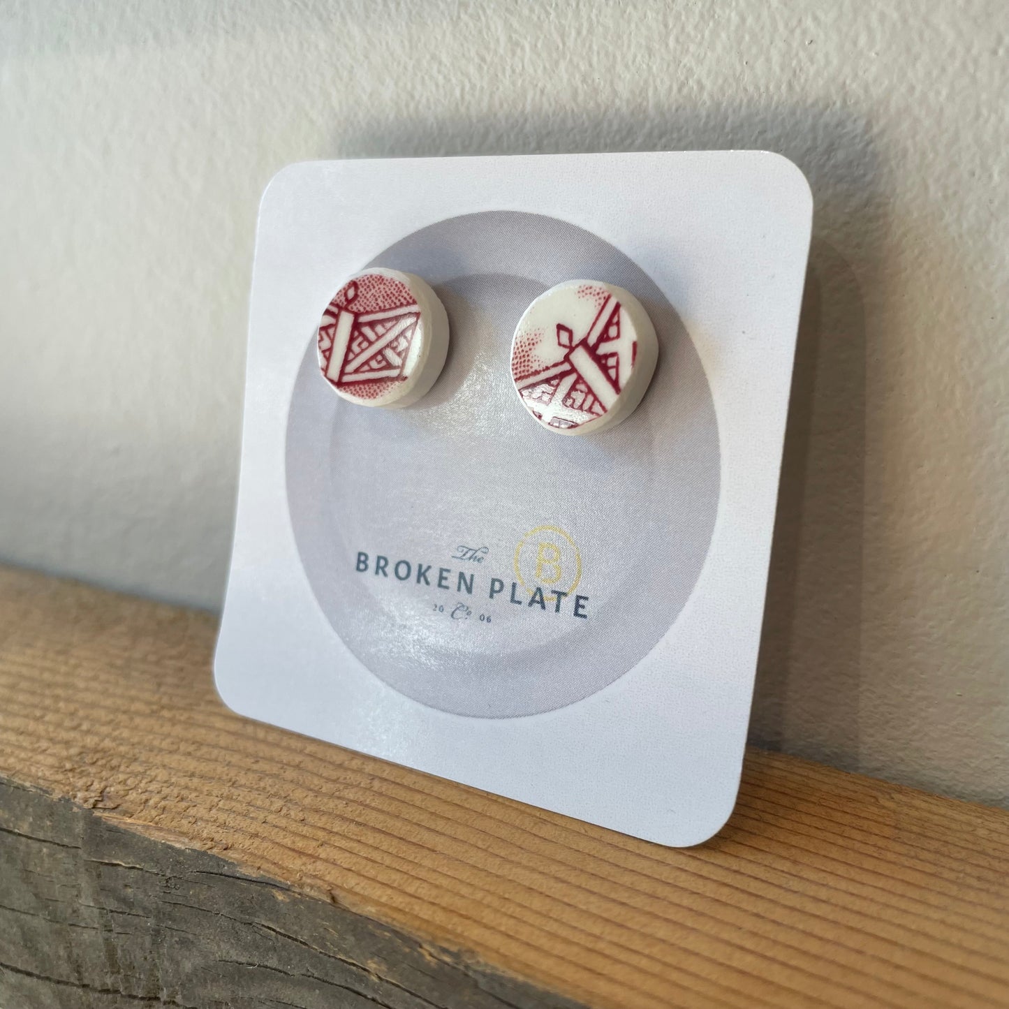 Broken Plate Stud Earring