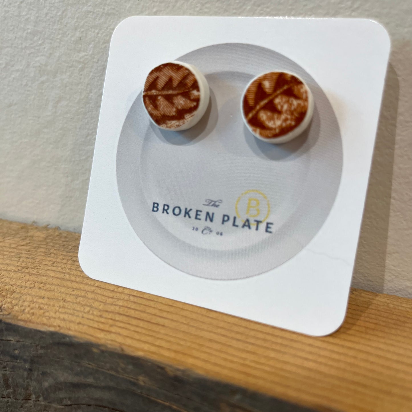 Broken Plate Stud Earring