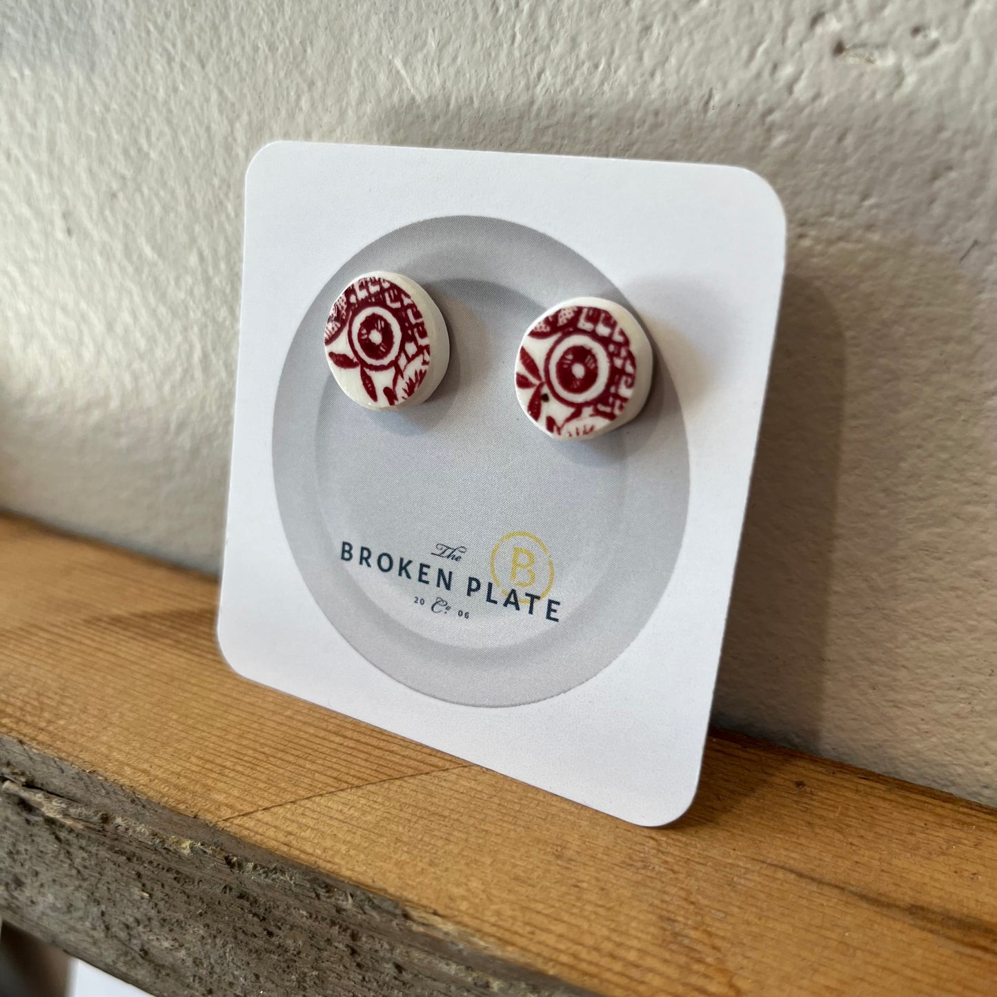 Broken Plate Stud Earring