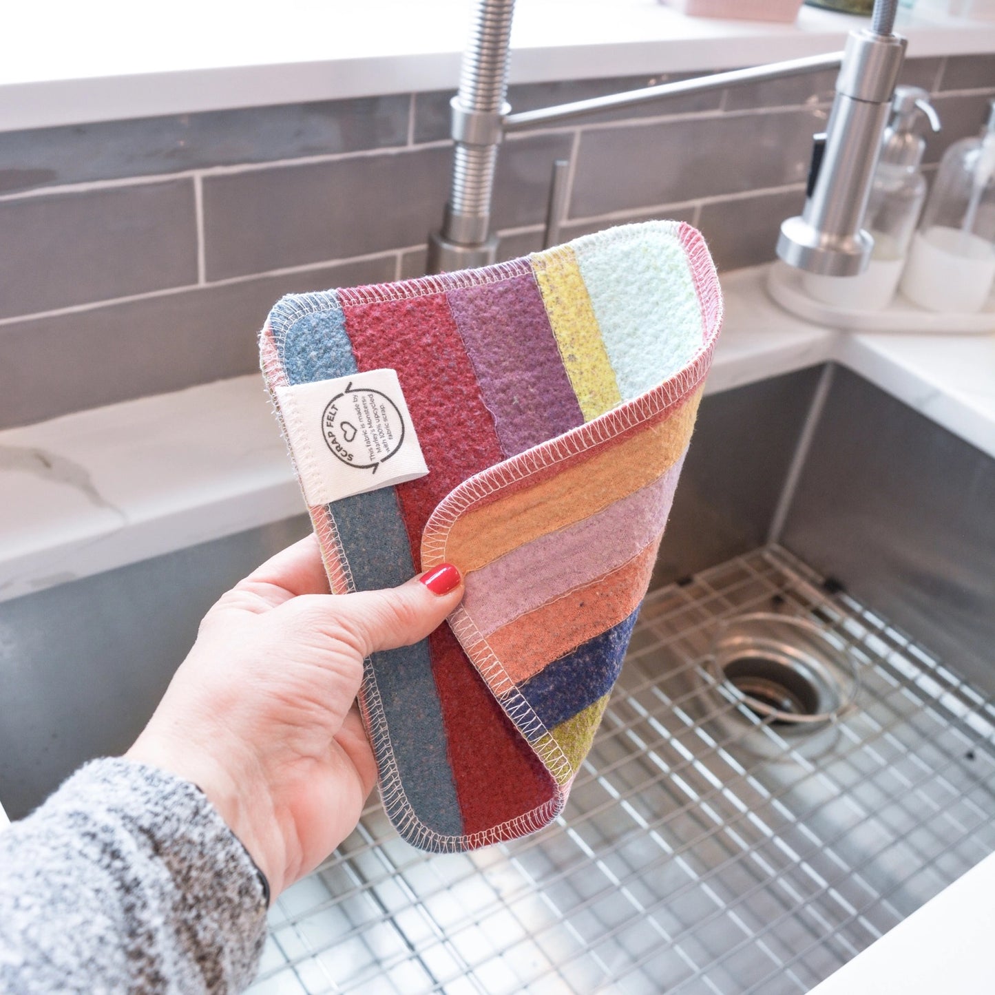 Upcycled Felt Fabric Dish Cloth
