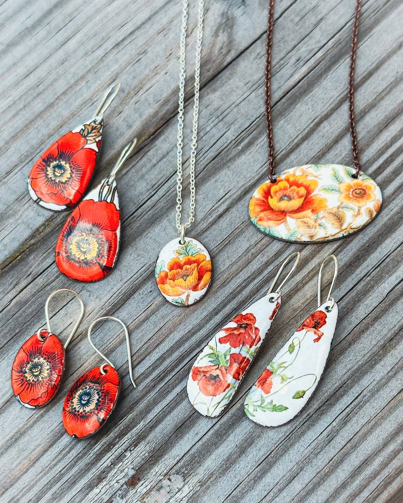 August Poppy Earrings