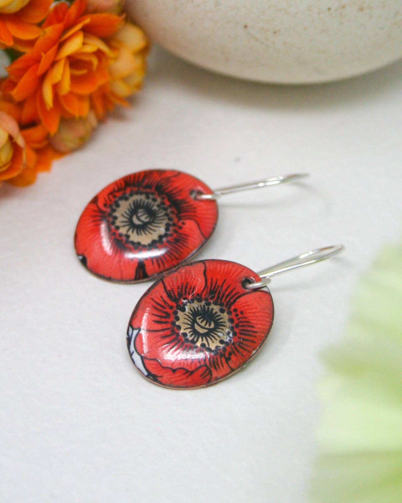 August Poppy Earrings