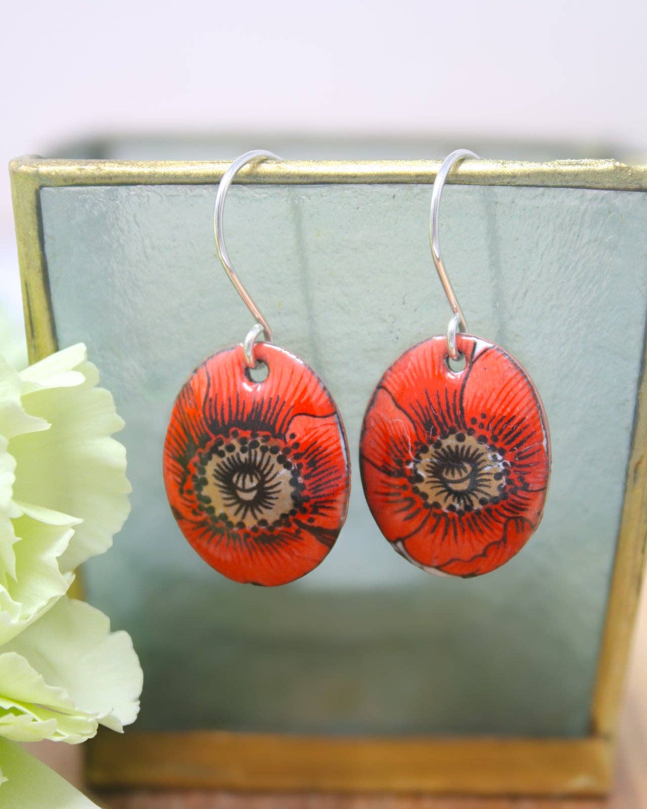 August Poppy Earrings