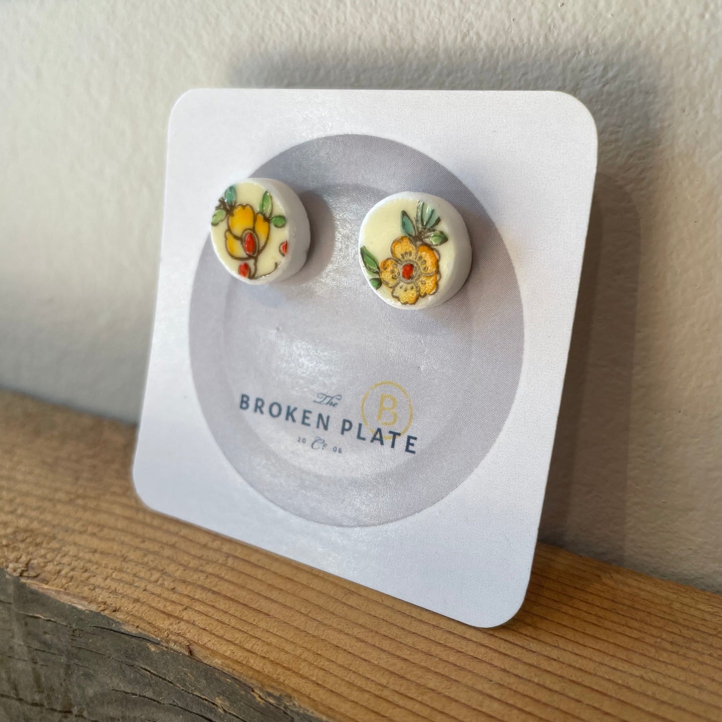 Broken Plate Stud Earring