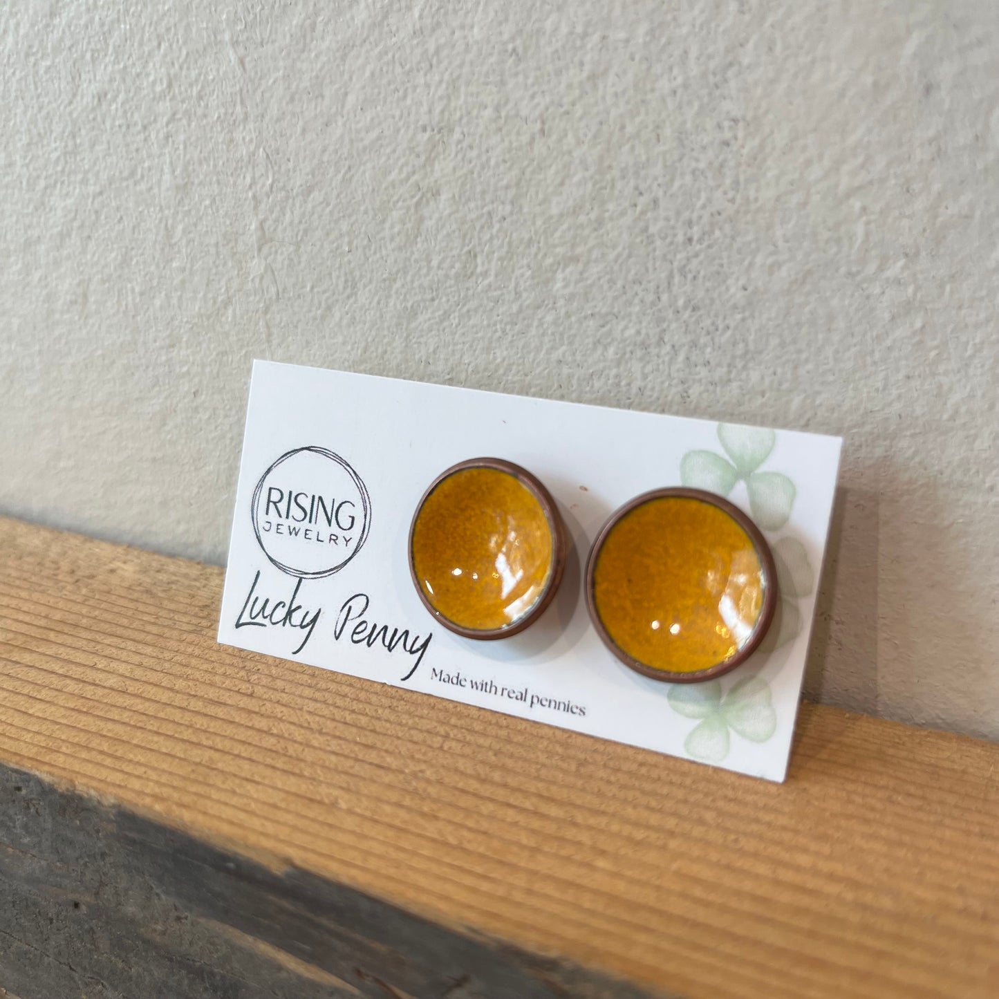 Enamel Copper Penny Stud/Post Earrings. Many summer colors