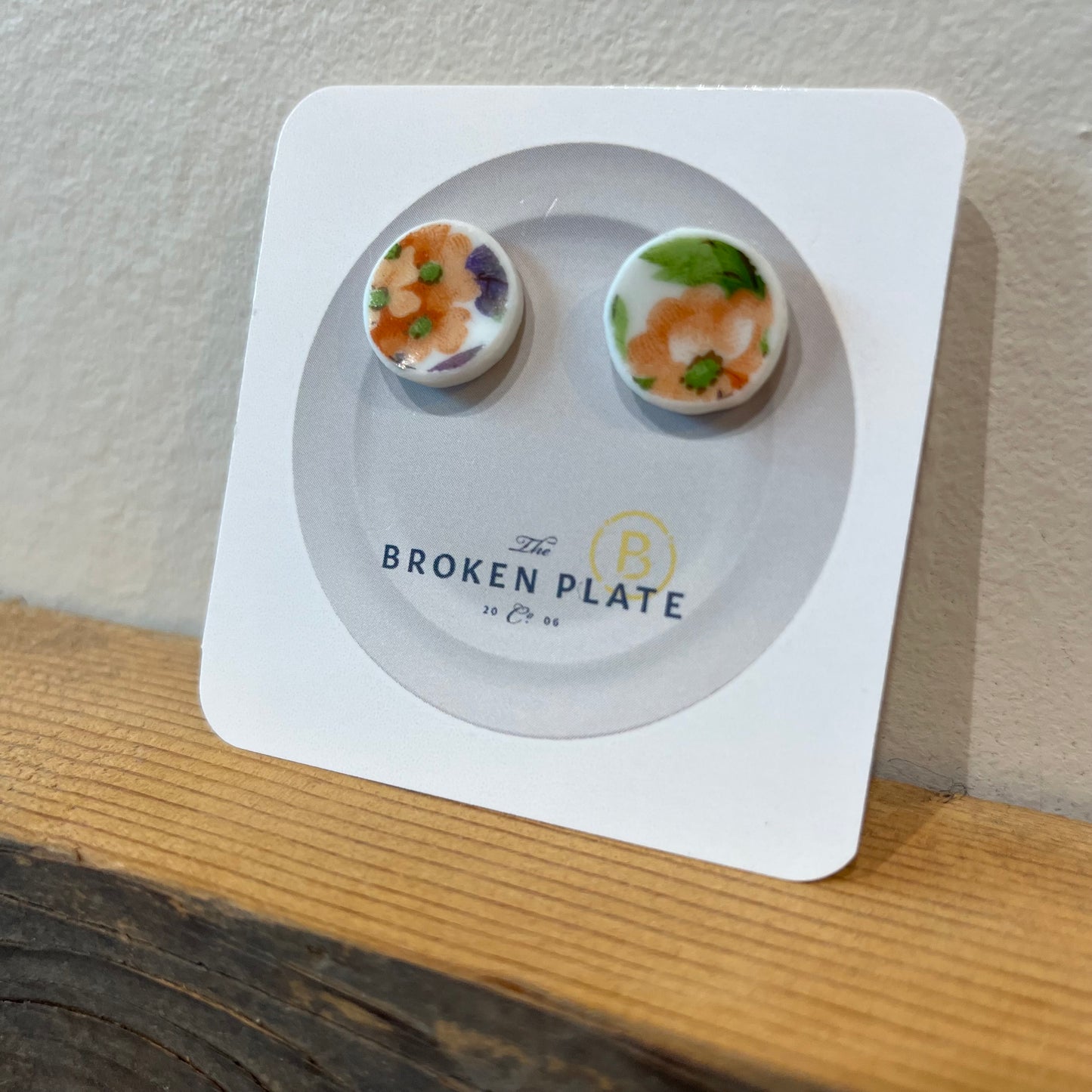 Broken Plate Stud Earring
