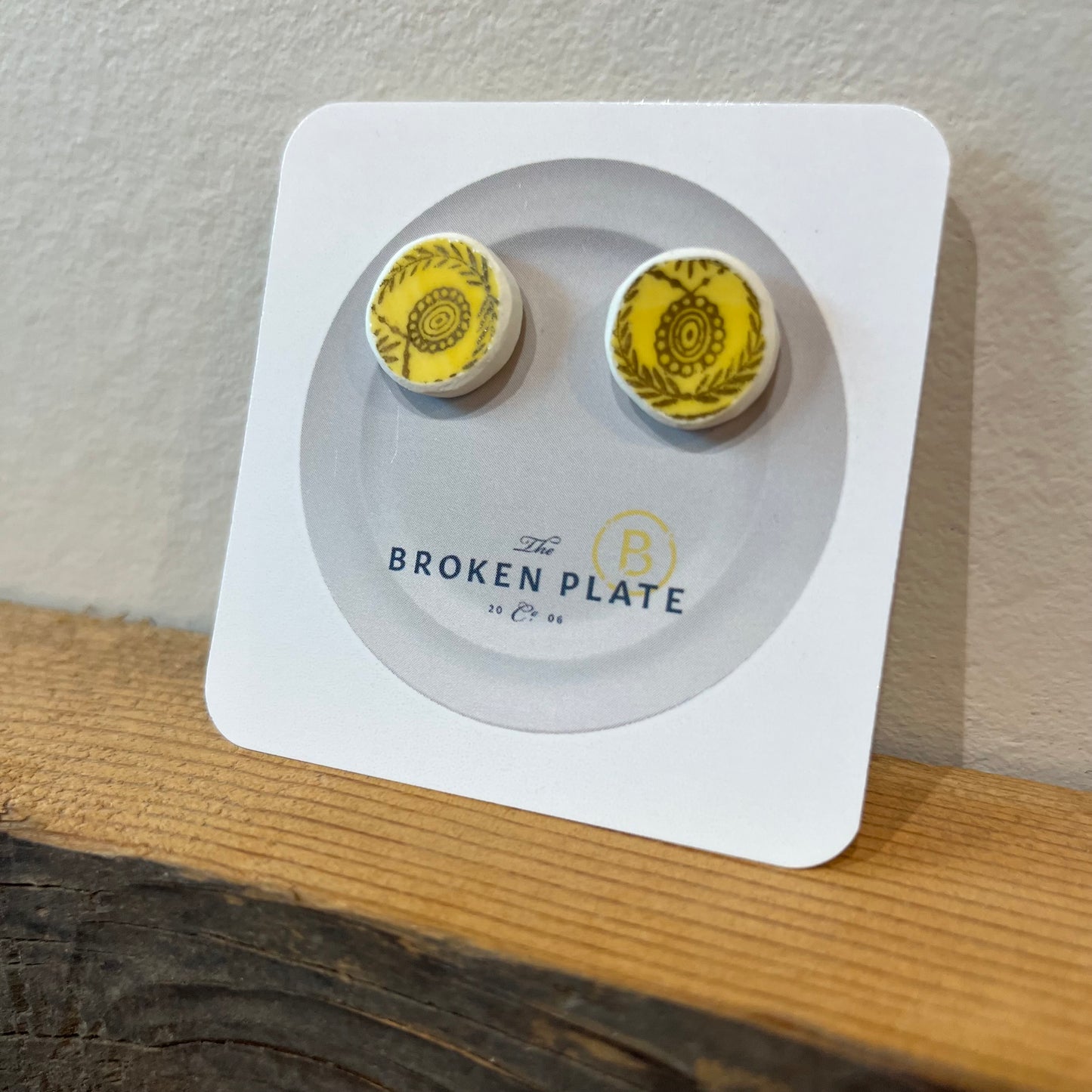 Broken Plate Stud Earring