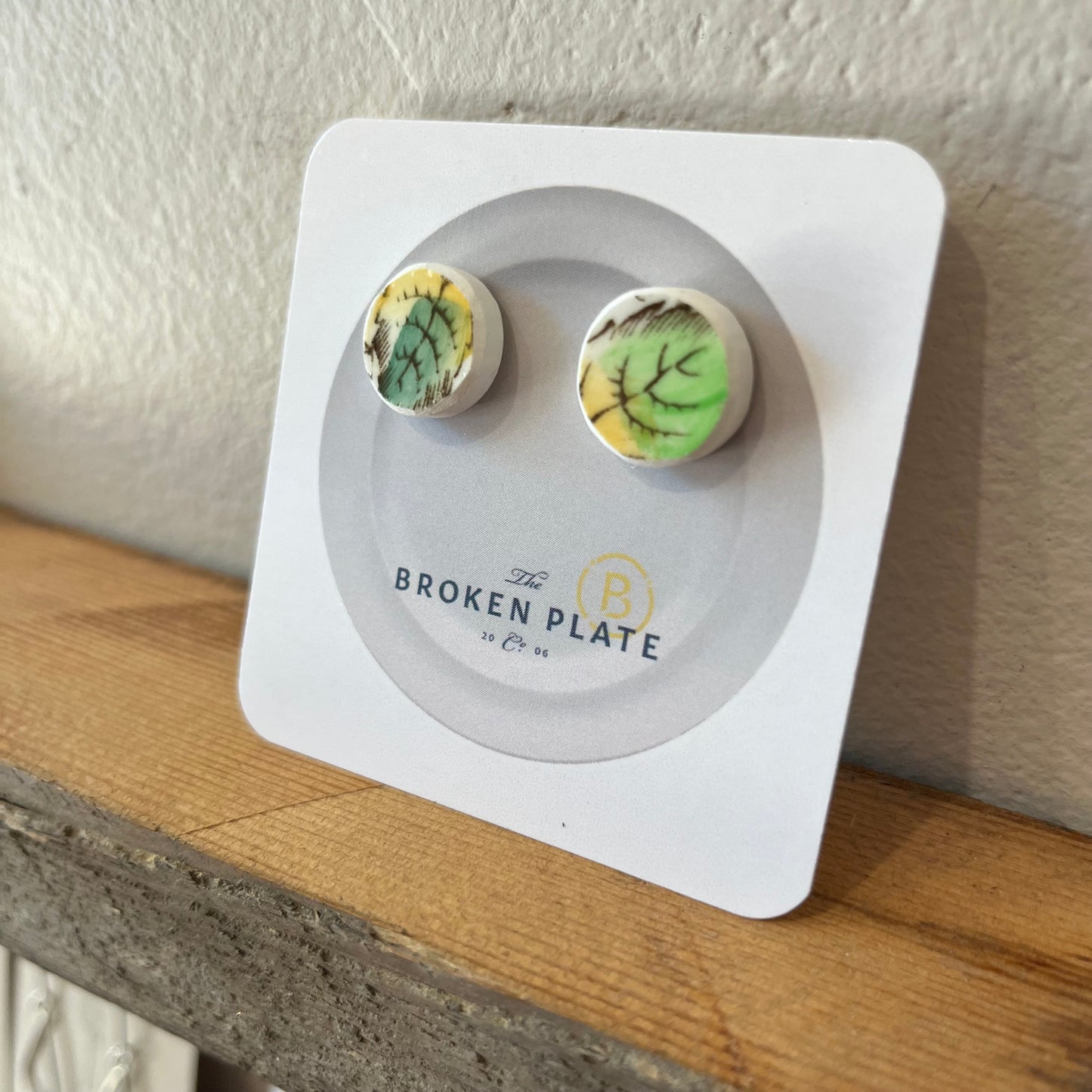 Broken Plate Stud Earring