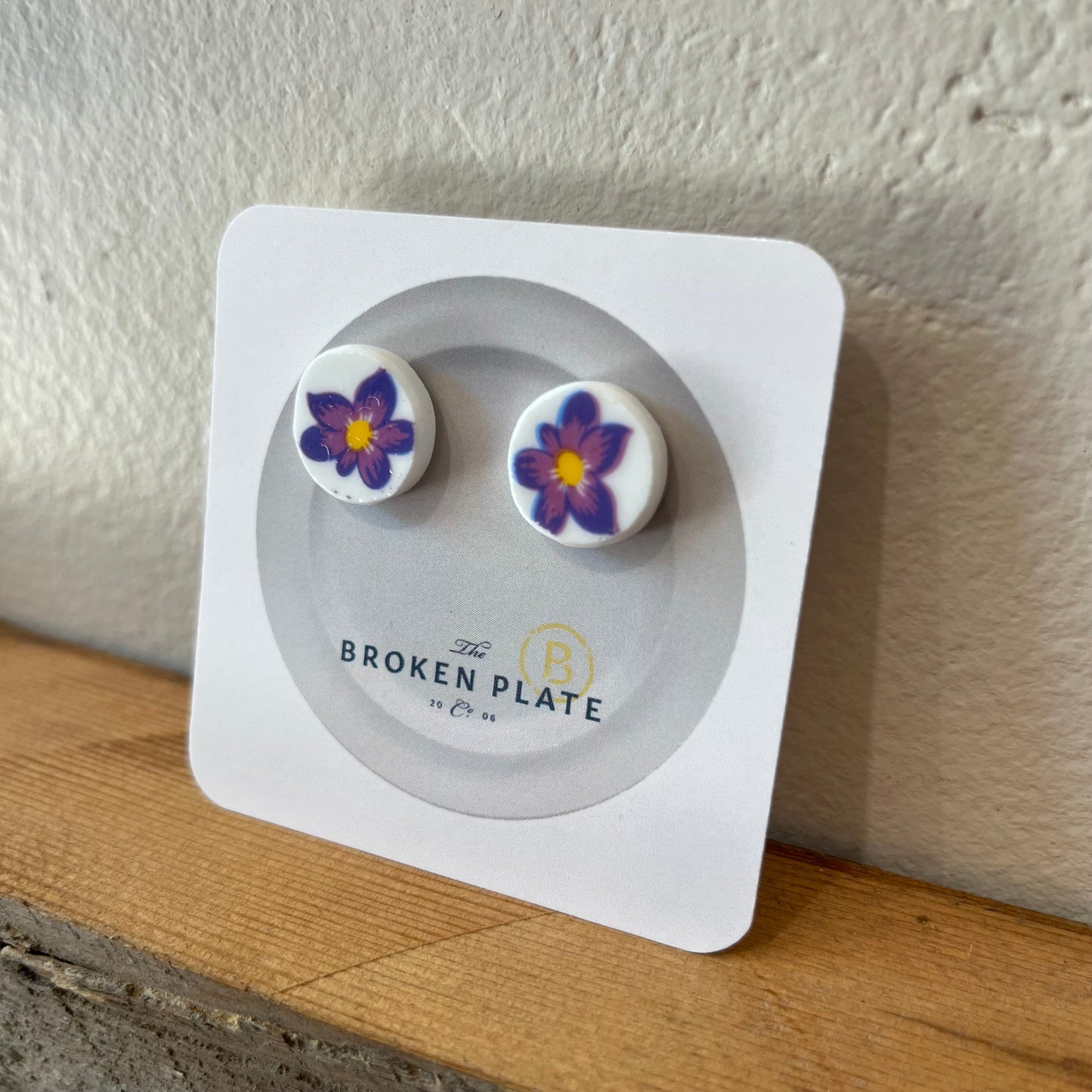 Broken Plate Stud Earring