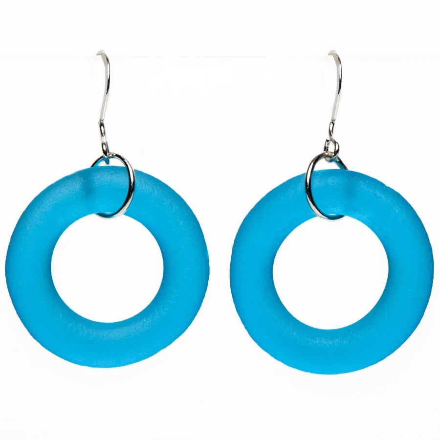 Glass Hoop Earrings