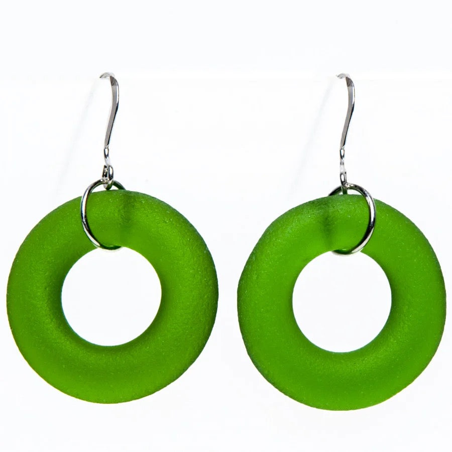 Glass Hoop Earrings