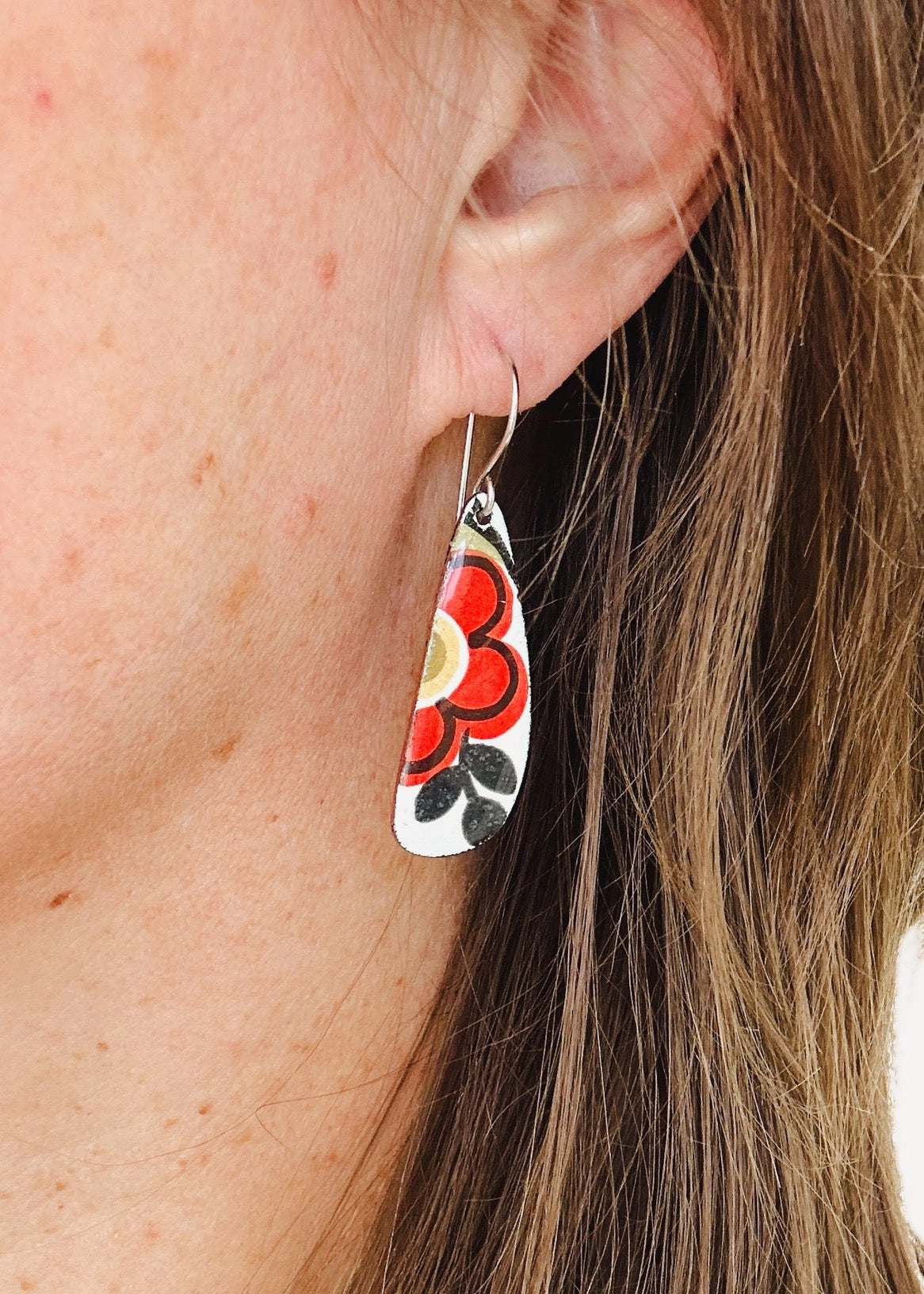 Retro Red Drop Vintage Revival Earrings