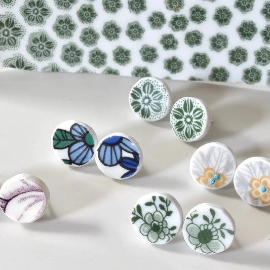 Broken Plate Stud Earring