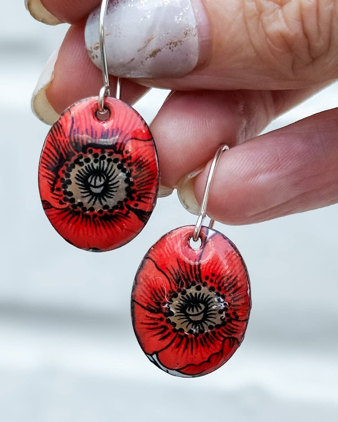 August Poppy Earrings