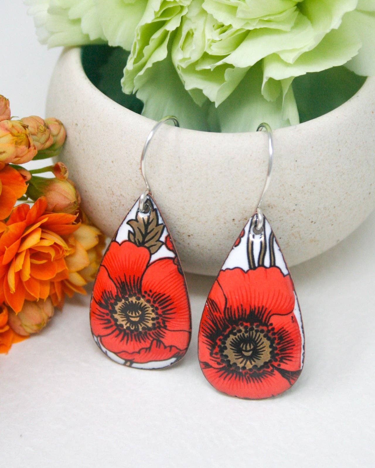 Poppy Floral Drops Earrings